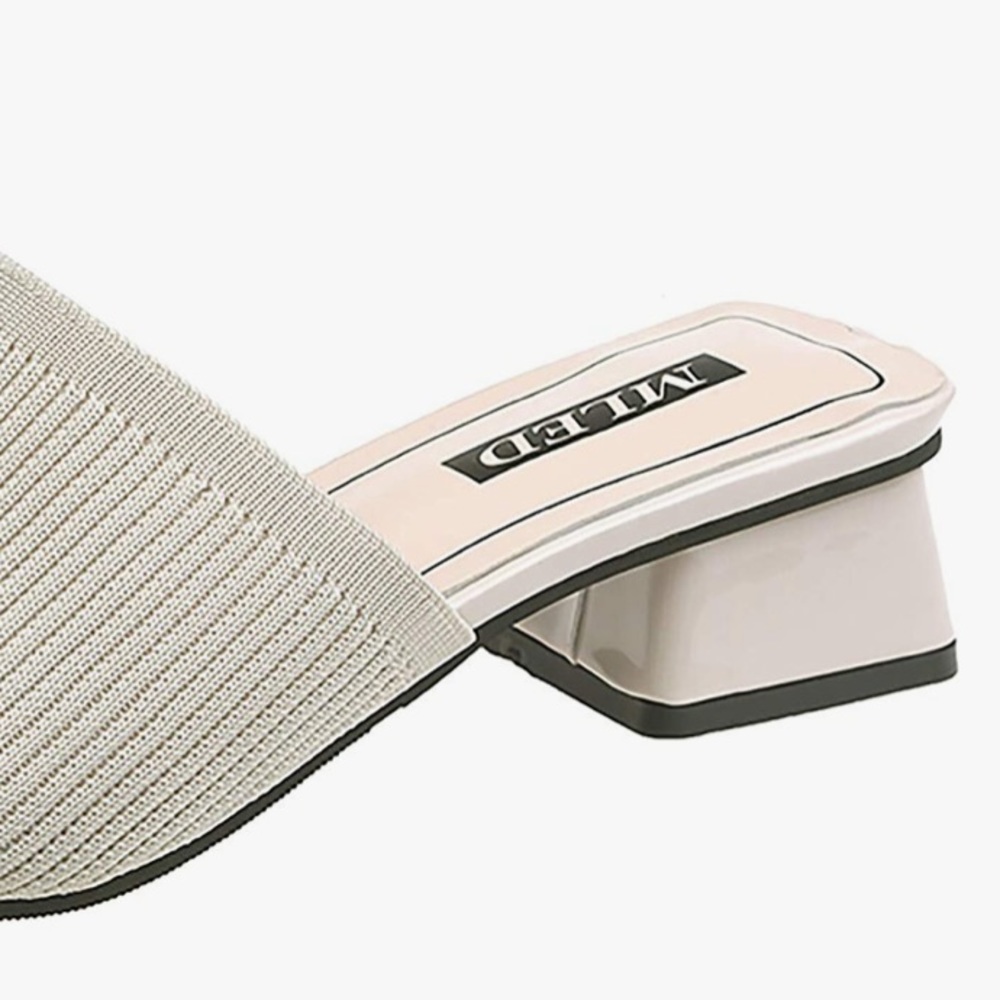 👡 Comfy Woven Slip On Low Heel Mules Sandals - Picture 8 of 8